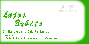 lajos babits business card